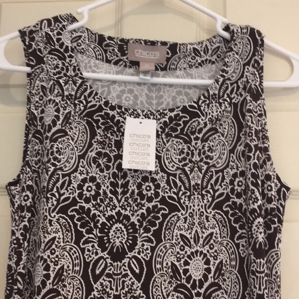 NWT Chico's brown ane white sleeveless  long dress